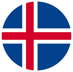Fototapeta premium Iceland flag button icon vector illustration 