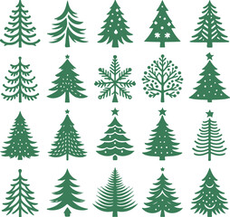Obraz premium Seamless Christmas trees pattern vector background