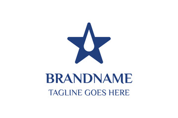 Obraz premium Star Water Drop Simple Logo, symbolizing purity, wonder, and flow