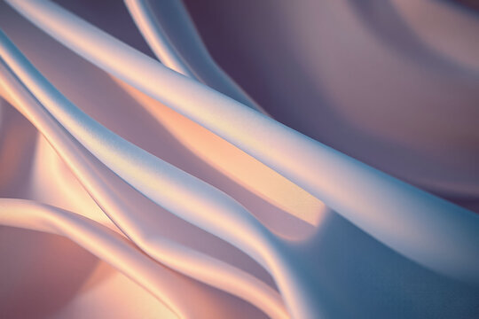 Soft pastel satin fabric folds with delicate light and shadow interplay