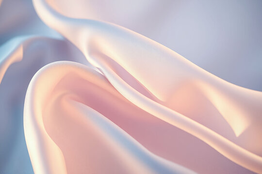 Soft pastel fabric waves with gentle light and shadow play