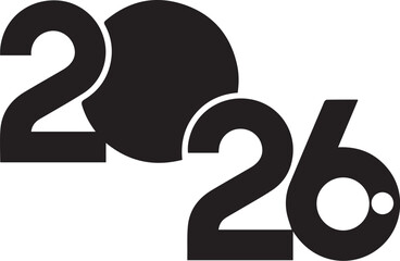 2026 Typography: A sleek, minimalist typographic design presenting the year 2026, offering a clean and modern aesthetic.
