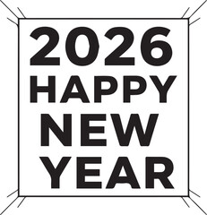 New Year 2026 Celebration: A rectangular banner showcases 2026 HAPPY NEW YEAR, conveying a festive message of new beginnings and hopes for the upcoming year. 
