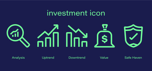 Market Investment Icon Vector Set