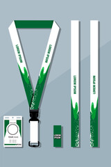 Lanyard Design Template Set for All Company In green Color combinations EPS 10