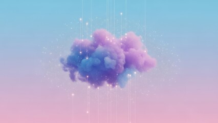 Digital cloud computing data transfer isolated on white