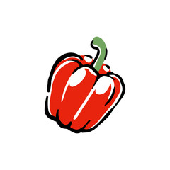 Healthy food vector illustration bell pepper in a hand drawn style. Perfect for nutrition, diet content, meal prep, and educational design.