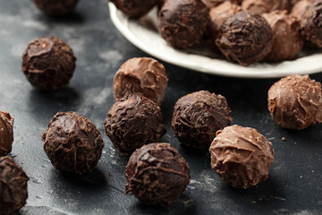 Vanilla Chocolate Truffles covered with dark and milk chocolate