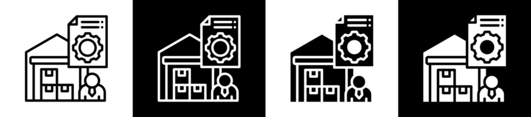Inventory Management Icon Set In Black And White Filled Style Collection
