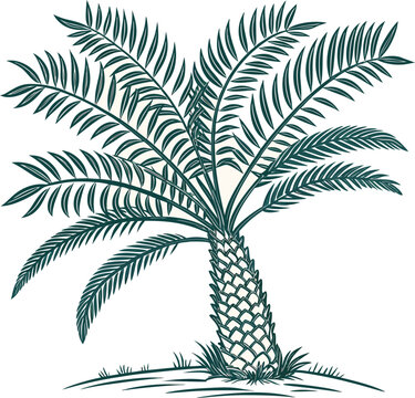 Encephalartos woodii cycad vector illustration