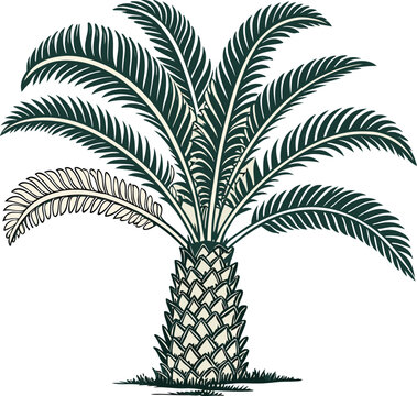 Encephalartos woodii cycad vector illustration