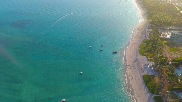 Golden hour at paradisiacal beach in Alagoas