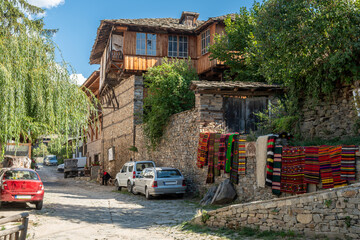 The main street in the old, historic village of Kovachevitsa in the Rhodope Mountains, Bulgaria