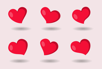 Set of Love heart shape