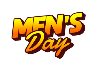 Stylized text graphic for Mens Day, featuring bold, vibrant colors and modern font.