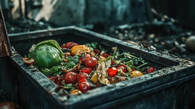Fresh produce stored in a wooden crate