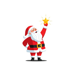 Santa Claus holding a glowing star in his hand.