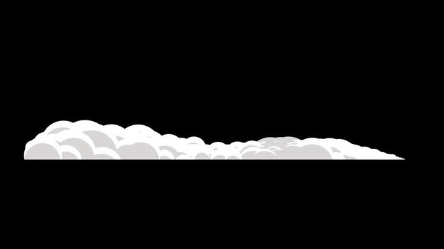 Comic Smoke FX animation blowing out in 2d cartoon.Smoke effect animation with soft, puffy shapes motion graphics, and animated visual effects.

