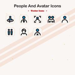 Collection of People and Avatar Icons for Digital Interfaces