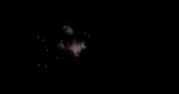 muzzle flash with multi bullet effect on black background