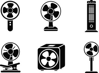 Fan and Heater Icons Collection appliance