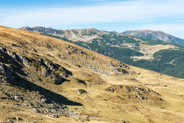 Mountain landscape in the Southern Carpathians along the Transalpina route, Romania
