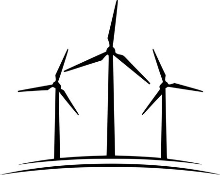 wind turbines silhouette