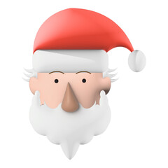 3D Minimalist Christmas Santa Clause with Teardrop Nose. Ideal for holiday-themed graphics, greeting cards, social media posts, seasonal marketing materials, and modern Christmas design projects.