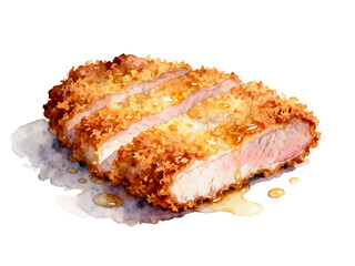 Crispy Cutlet: A culinary delight, this image showcases a beautifully sliced, golden-brown cutlet, its texture and juicy interior perfectly captured. A true food lover's dream!
