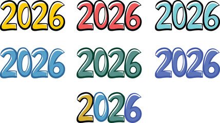 Colorful 2026 numbers set.