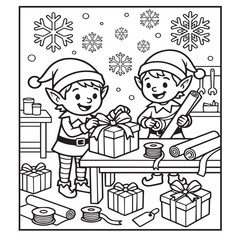 Bold-Easy Cute Christmas Coloring Pages