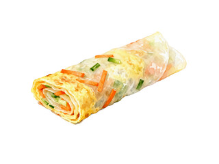 Delectable Cuisine: A close-up view presents a beautifully prepared, savory rolled dish, its vibrant colors and inviting textures igniting culinary delight.