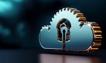 Digital cloud storage protected technology shows cybersecurity and connection concept