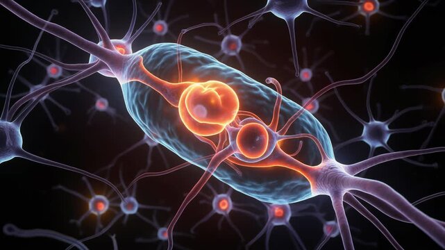 Microscopic view of interneurons and bone morphogenetic protein signaling