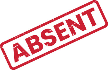 Grunge Absent Stamp Vector Illustration: Perfect for highlighting absences, missing data, or unavailable items in reports and presentations.