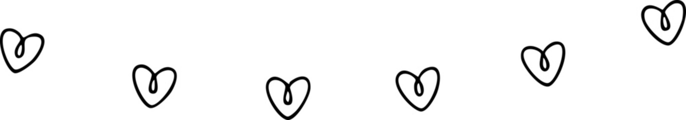 Minimal String Lights Line Art with Heart Bulbs