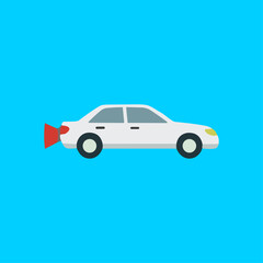 Car with Taill ight illuminated icon logo flat vector design