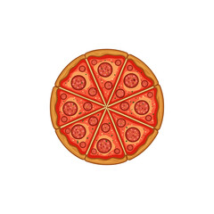 Pepperoni Pizza icon logo flat vector design