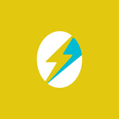 Oval Power Badge icon logo flat vector design