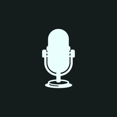 Microphone icon logo flat vector design