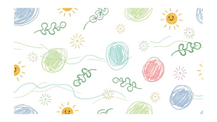 Playful Scribbles: A cheerful and whimsical pattern of colorful scribbles and doodles, creating a sense of joy, creativity, and lightheartedness.