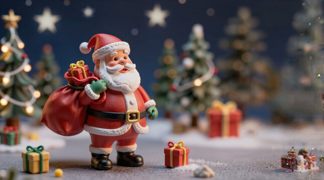 santa claus with gifts - Powered by Adobe