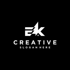 Creative EK Monogram Logo Design