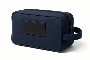 Modern Travel Accessory: A sleek, navy-blue toiletry bag, elegantly designed for the modern traveler. A stylish and practical travel companion, perfect for organizing essentials on the go. 