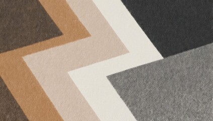Fototapeta premium Abstract, geometric composition featuring layered paper in various muted, neutral tones, with a zigzag pattern