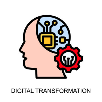 Digital Transformation Color Lineal Color Icon