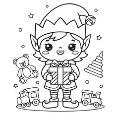 Bold-Easy Cute Christmas Coloring Pages