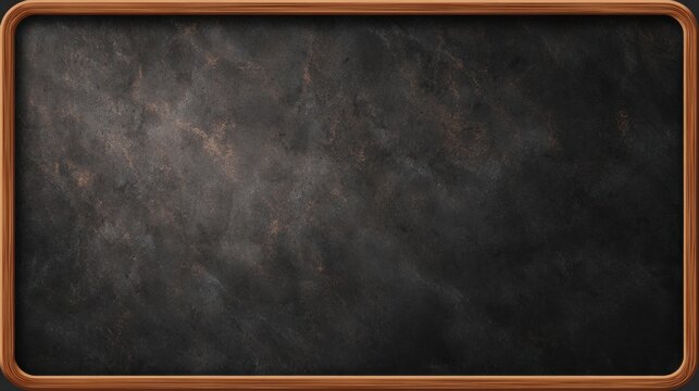 Black chalkboard with wooden frame for writing and drawing tasks