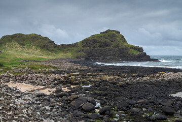 View of the cliffs along the Antrim Coast, near the Giant's Causeway, County Antrim, Northern Ireland