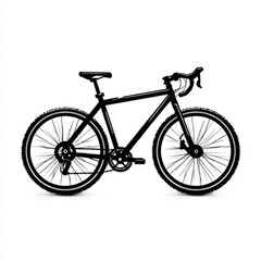 Obraz premium Silhouette illustration of a mountain bicycle in black color used for sport and transportation concept 